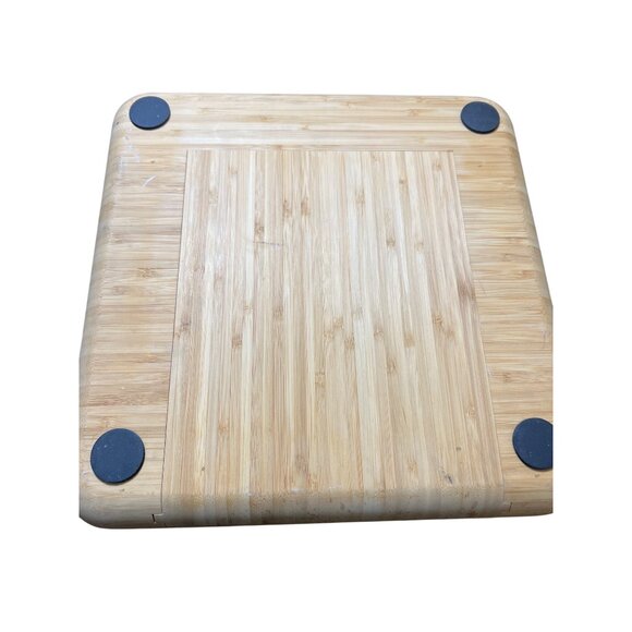 1 Elegant Bamboo Charcuterie Board Drawer with 4 Tools 13" x 13" - Picture 4 of 4